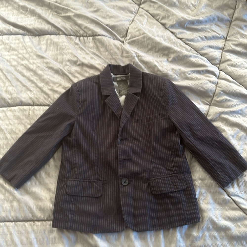 Kenneth Cole Reaction Kids Pinstripe Blazer - Dark Gray